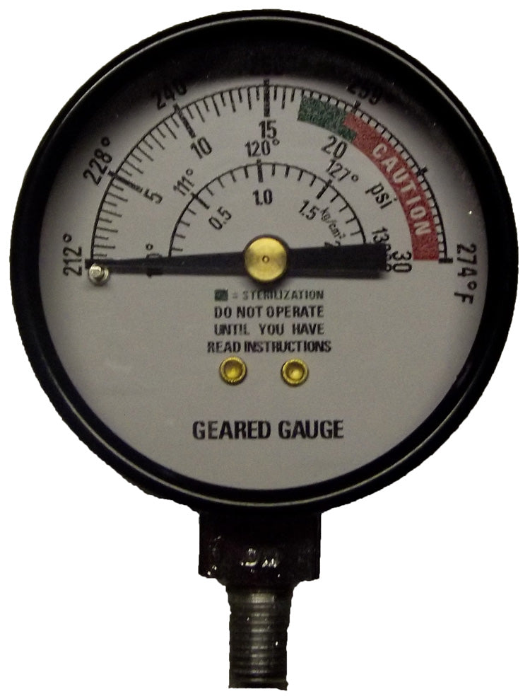All American Sterilizer 72S: Geared Steam Gauge