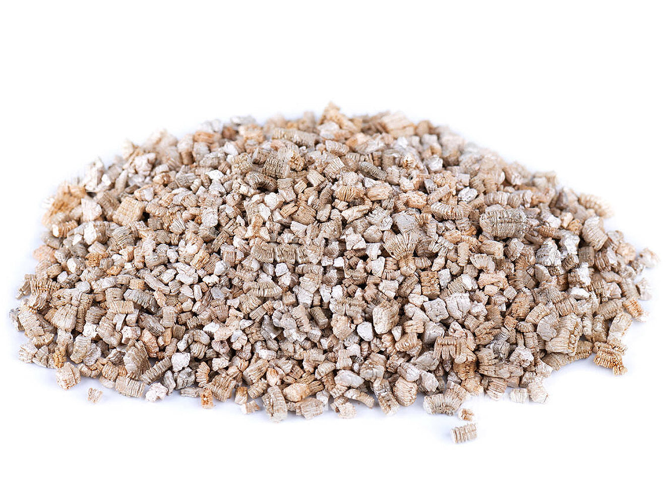 pile of vermiculite
on white background