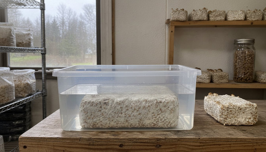 How Long Should You Soak a Mushroom Cake or Block Between Flushes?